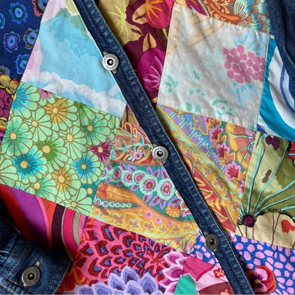 Western Boho Cottage Quilted Patchwork Denim Shac… - image 4